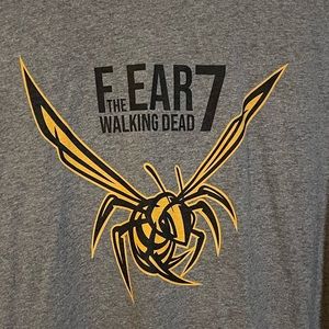 American Apparel gray camera crew tee Fear the Walking Dead 7 sz 2XL *RARE*
